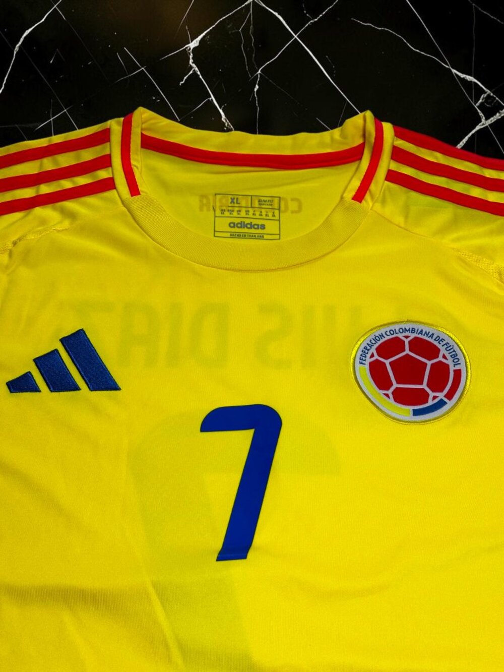 ✨ Colombia Luis Díaz #7 Home Soccer Jersey – Men’s XL – Fan Version ✨ - Picture 7 of 13